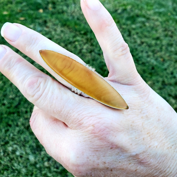New Huge Chalcedony 925 Silver Ring. - Picture 6 of 12